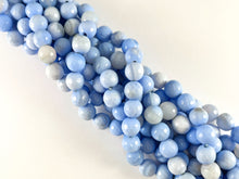 Load image into Gallery viewer, High Quality Pastel Blue Color Sardonyx Dyed Agate Round Faceted Natural Stone Beads Beads 4mm 6mm 8mm 10mm 12mm 14mm Around 14-15&quot;
