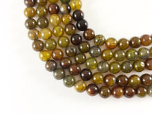 Load image into Gallery viewer, High Quality Greenish Brown Color Dyed Agate Round Smooth Natural Stone Beads 4mm 6mm 8mm 10mm 12mm 14mm Around 14-15&quot;
