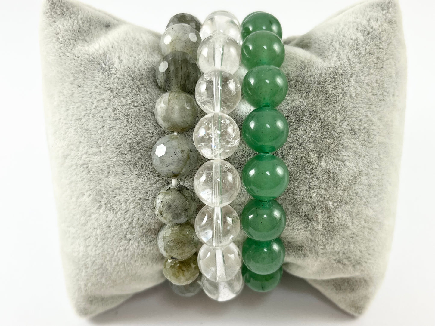 10mm Natural Stone Stretchy Bracelets Hand Cut Labradorite/ Clear Crackle Quartz/ Green Aventurine/ Aqua Terra/ Sodalite/ Coral Fossil