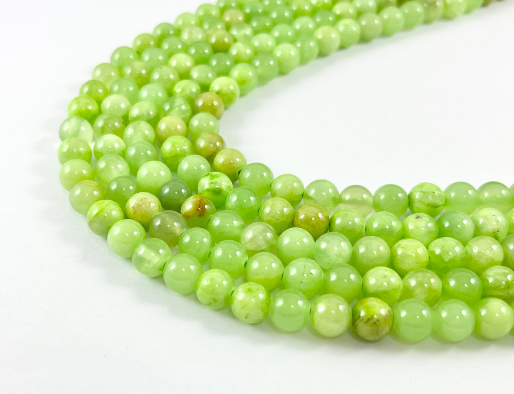 Natural Green Calcite Beads Bright Neon Green Round Shiny Polished Smooth Natural Stone Beads 6mm 8mm 10mm 12mm Around 14-15