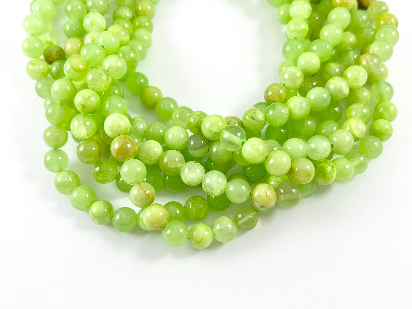 Natural Green Calcite Beads Bright Neon Green Round Shiny Polished Smooth Natural Stone Beads 6mm 8mm 10mm 12mm Around 14-15"