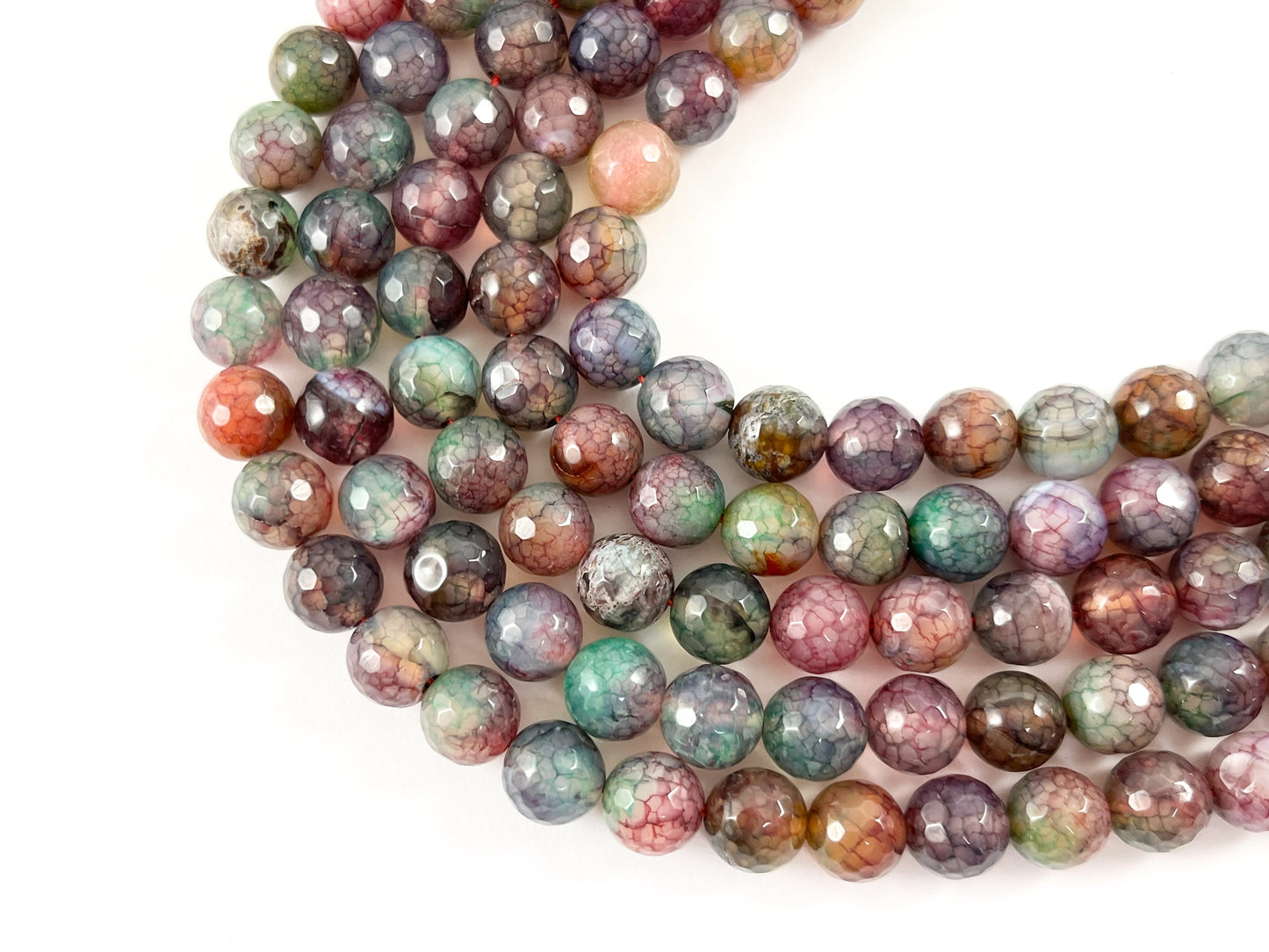 Cuentas de piedra Natural facetadas redondas de ágata teñida Multicolor de alta calidad 6mm 8mm 10mm 12mm 14mm alrededor de 15"