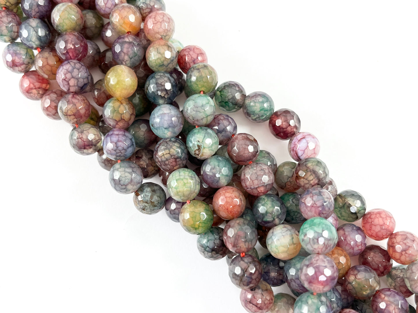 Cuentas de piedra Natural facetadas redondas de ágata teñida Multicolor de alta calidad 6mm 8mm 10mm 12mm 14mm alrededor de 15"