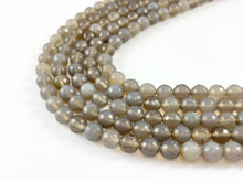 Load image into Gallery viewer, High Quality Gray Dyed Agate Round Faceted Natural Stone Beads  6mm 8mm 10mm 12mm 14mm Around 15&quot;
