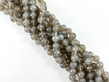 Load image into Gallery viewer, High Quality Gray Dyed Agate Round Faceted Natural Stone Beads  6mm 8mm 10mm 12mm 14mm Around 15&quot;
