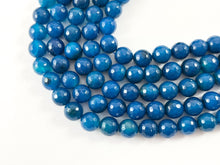 Load image into Gallery viewer, High Quality Blue Agate Round Faceted Natural Stone Beads  6mm 8mm 10mm 12mm Around 15&quot;
