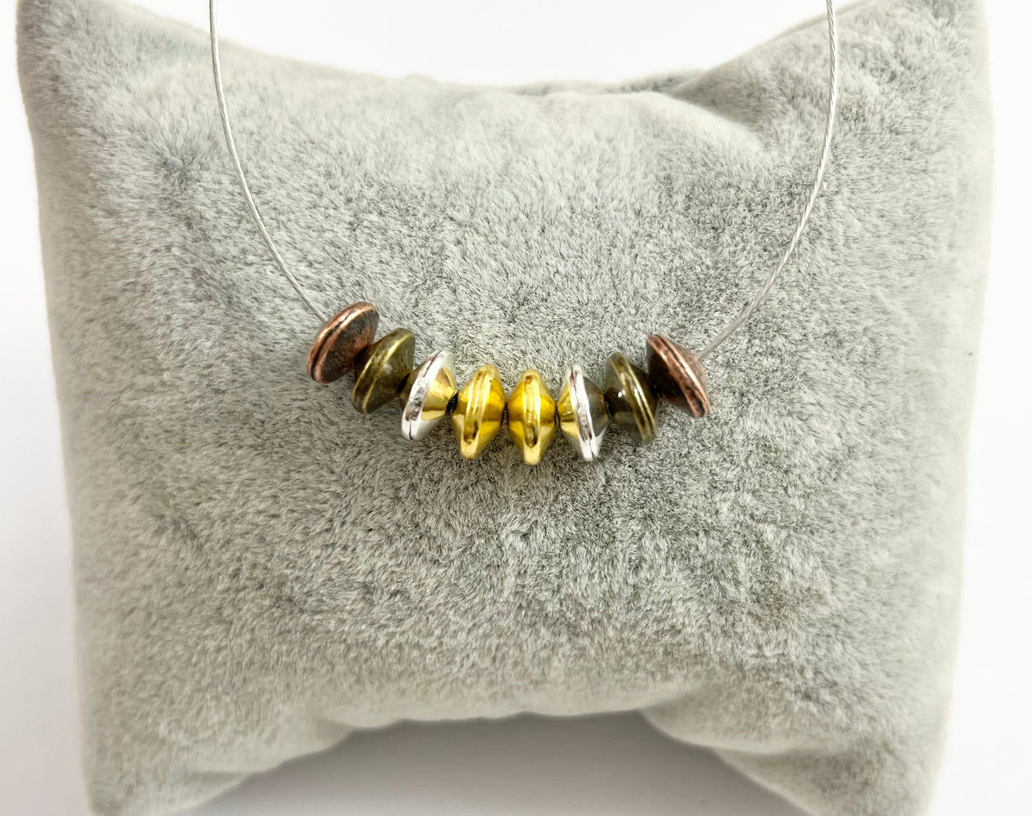 4x8mm Pewter Shiny Smooth Saucer Spacer Beads Gold, Silver, Antique Bronze, Antique Copper 125 Grams Bag