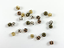 Load image into Gallery viewer, 6x7mm Pewter Rondelle Spacer Beads Antique Gold, Silver, Bronze, Copper 125 Grams Bag
