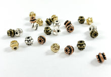 Cargar imagen en el visor de la galería, 6x7mm Pewter Rondelle Spacer Beads Antique Gold, Silver, Bronze, Copper 125 Grams Bag
