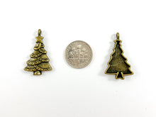 Load image into Gallery viewer, 18x29mm Pewter Christmas Tree Charm in Antique Silver, Copper and Brass 125 Grams Bag
