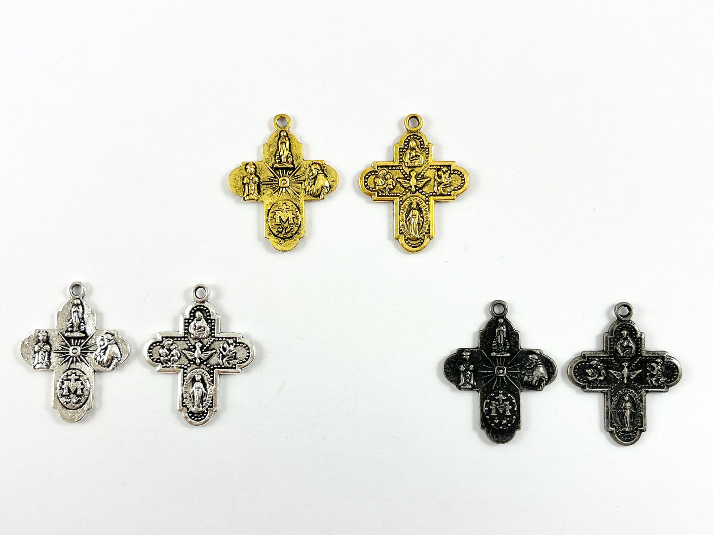 23x30mm Pewter Religious Cross Pendants Bulk Order in Antique Gold, Silver, Gunmetal, Brass and Patina