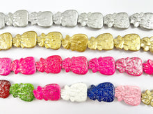 Load image into Gallery viewer, 21x30mm Bulk Order Glittery Acrylic Christmas Candy Bag/ Gift Bag Beads Holiday Decor Beads in Silver/ Gold/ Hot Pink/ Multicolor
