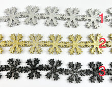 Load image into Gallery viewer, 31mm Bulk Glittery Acrylic Christmas Snowflakes Beads Holiday Decor Beads in Silver/ Gold/ Black/ Hot Pink/ Green/ Multicolor
