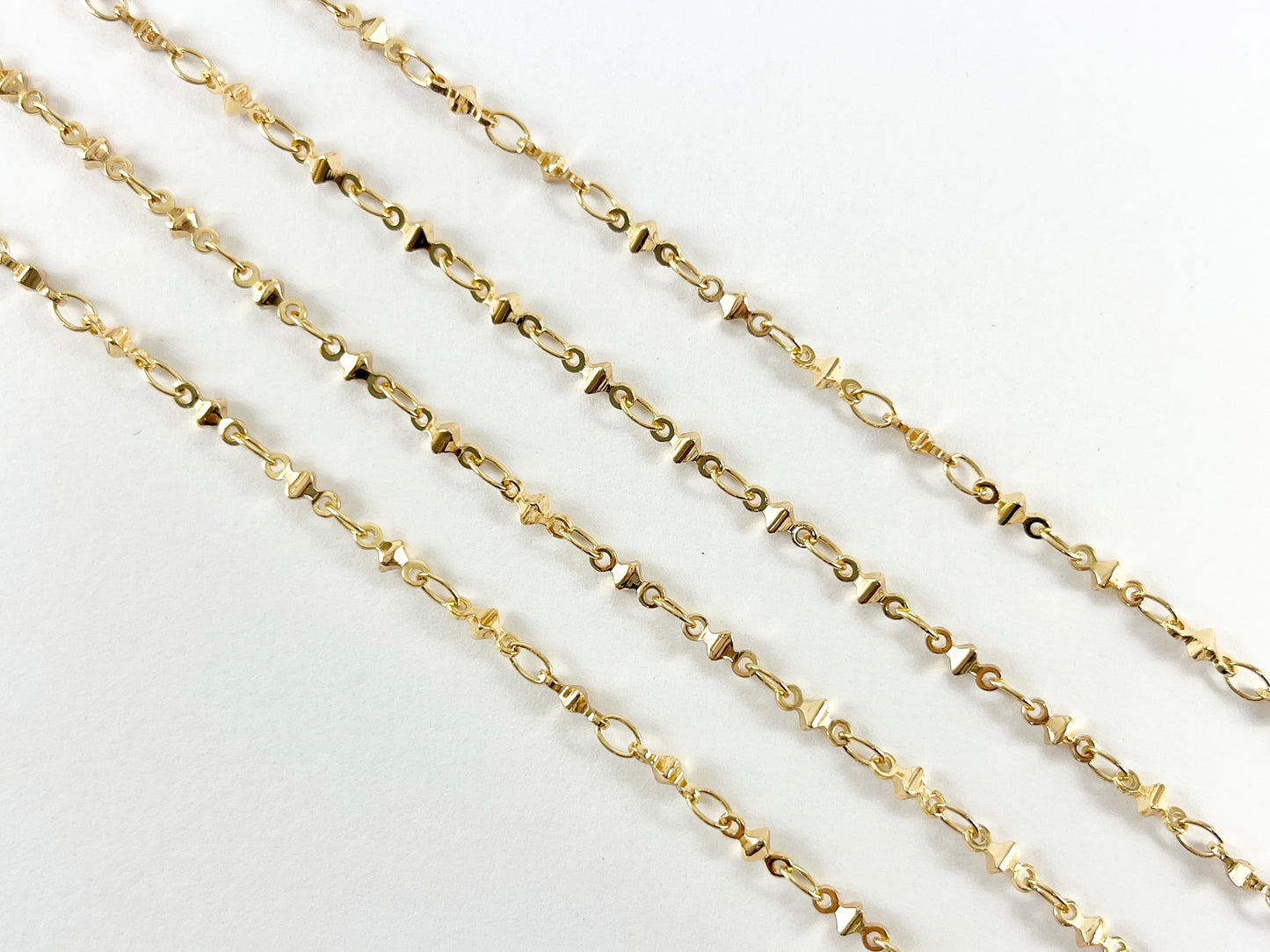 Minimalist Dainty Nugget 18K Gold Plated Chain for Necklace and Bracelet Making