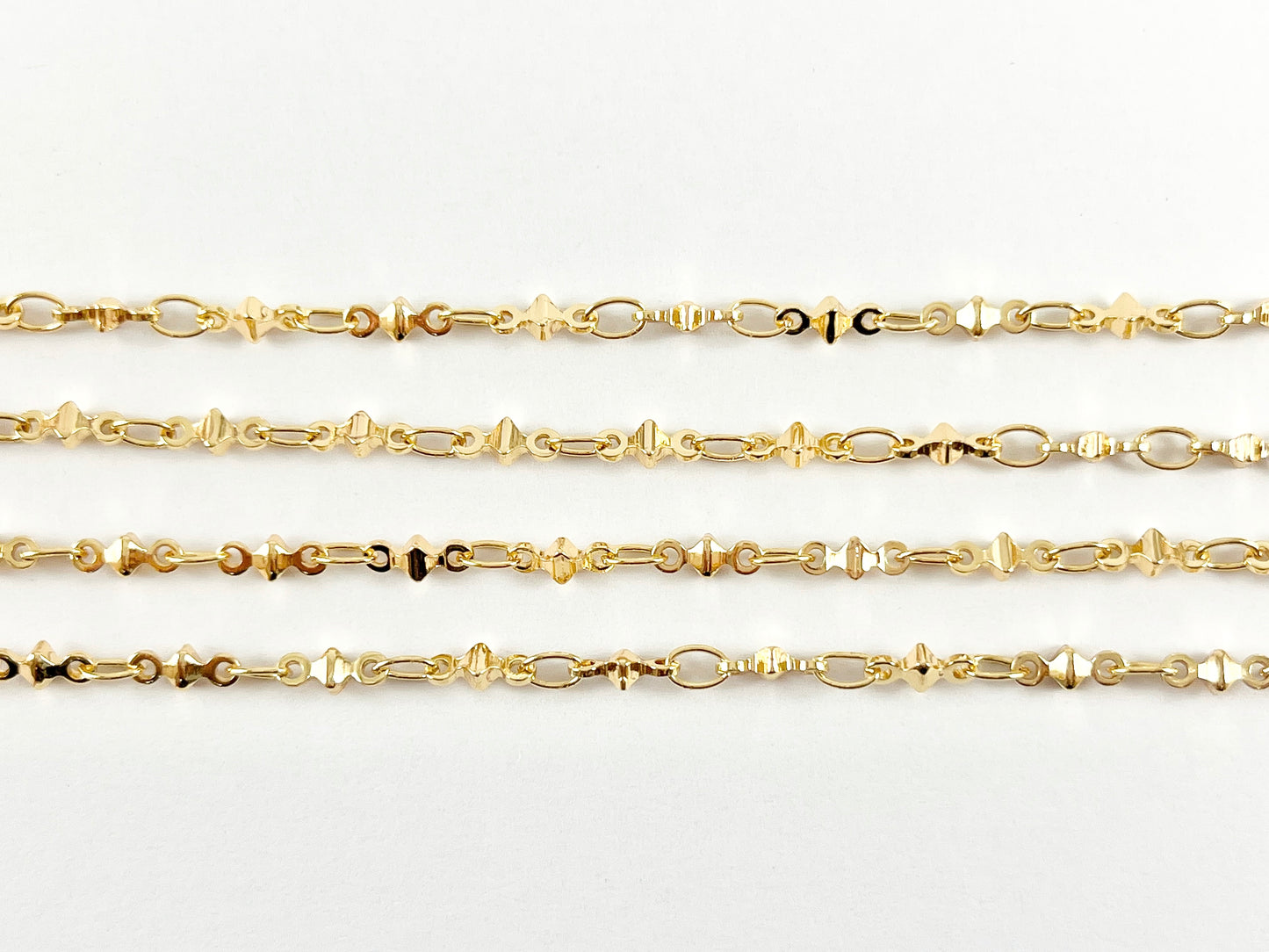 Minimalist Dainty Nugget 18K Gold Plated Chain for Necklace and Bracelet Making