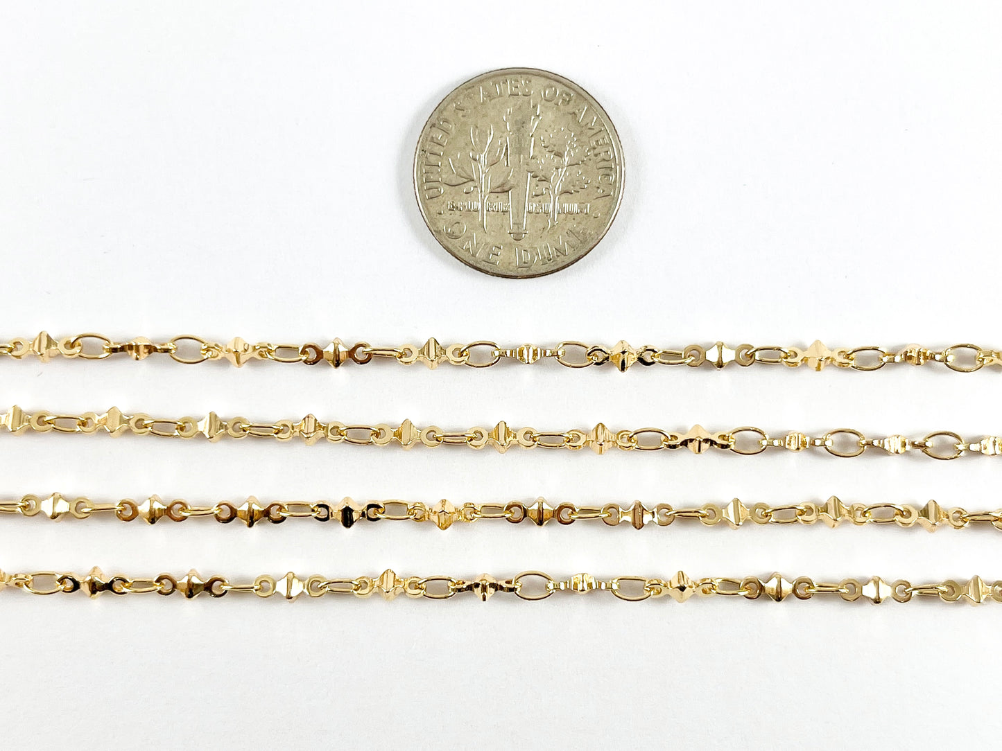 Minimalist Dainty Nugget 18K Gold Plated Chain for Necklace and Bracelet Making