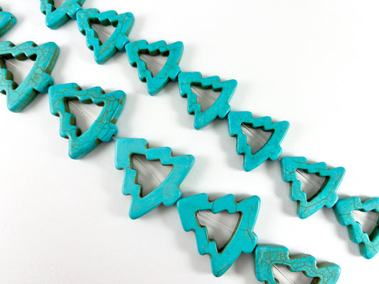 Cuentas planas huecas de color turquesa para árbol de Navidad, cuentas navideñas de tamaños pequeños y grandes, alrededor de 15"