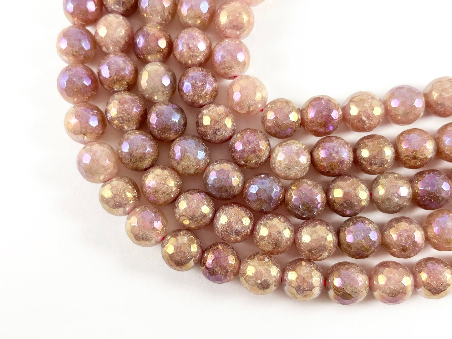 Electroplated Strawberry Quartz Mystic Coated Punkish Purple Faceted Beads 6mm 8mm 10mm 12mm Natural Stone Beads