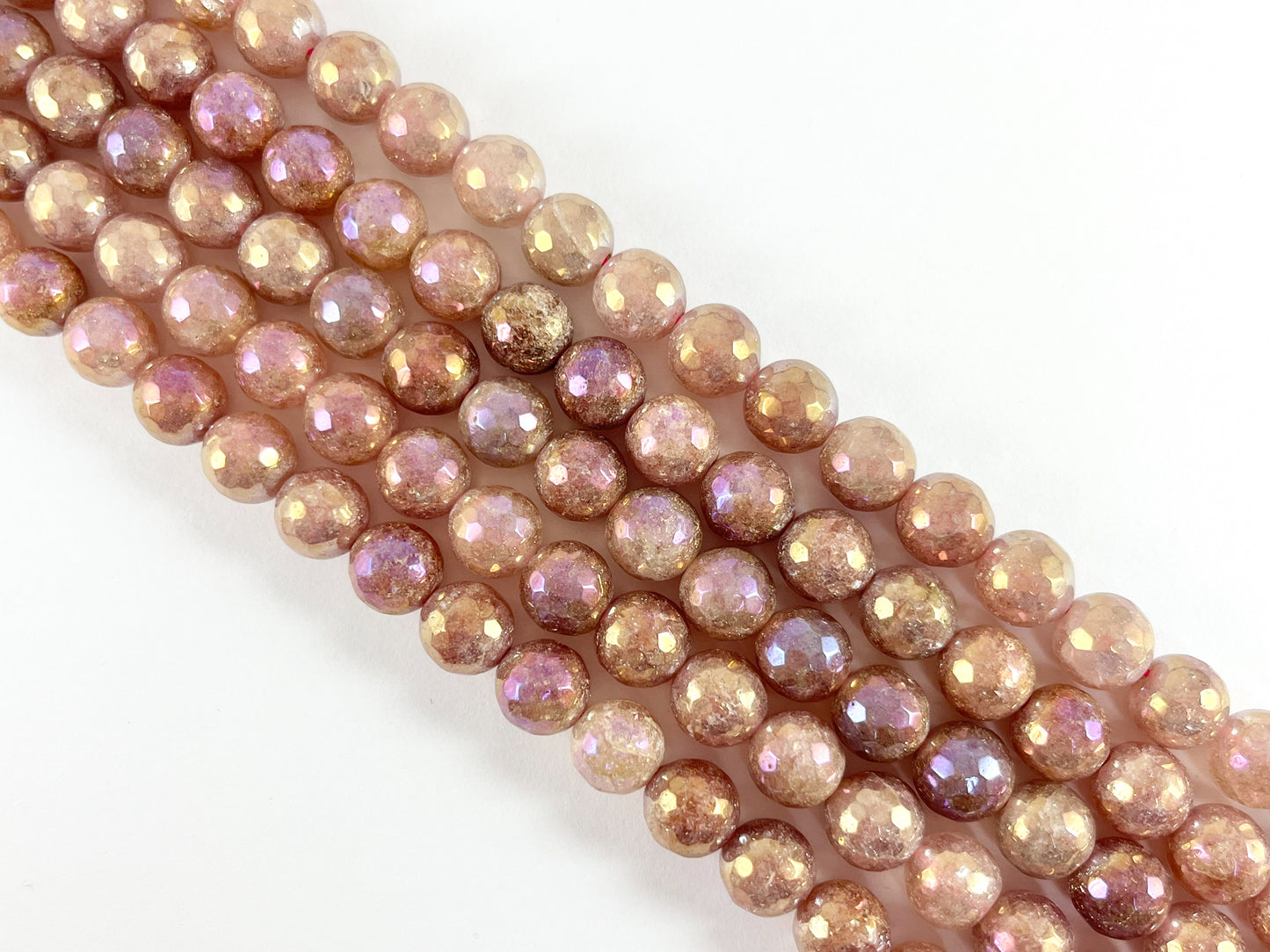 Electroplated Strawberry Quartz Mystic Coated Punkish Purple Faceted Beads 6mm 8mm 10mm 12mm Natural Stone Beads
