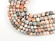 Load image into Gallery viewer, Pink Botswana Agate Hight Quality Faceted Cube Beads Natural Pastel Pink Color Stone 6mm 8mm
