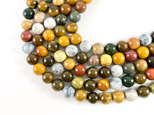 Load image into Gallery viewer, Hight Quality Yellow Ocean Jasper Natural Stone Round Smooth Beads 6mm 8mm 10mm
