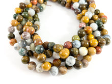 Load image into Gallery viewer, Hight Quality Yellow Ocean Jasper Natural Stone Round Smooth Beads 6mm 8mm 10mm
