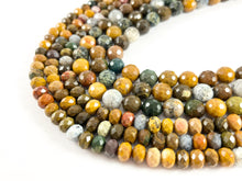 Load image into Gallery viewer, Hight Quality Yellow Ocean Jasper Hand Cut Faceted Natural Stone Round Rondelle Beads 6mm 8mm 10mm
