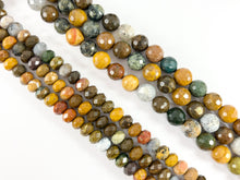 Load image into Gallery viewer, Hight Quality Yellow Ocean Jasper Hand Cut Faceted Natural Stone Round Rondelle Beads 6mm 8mm 10mm
