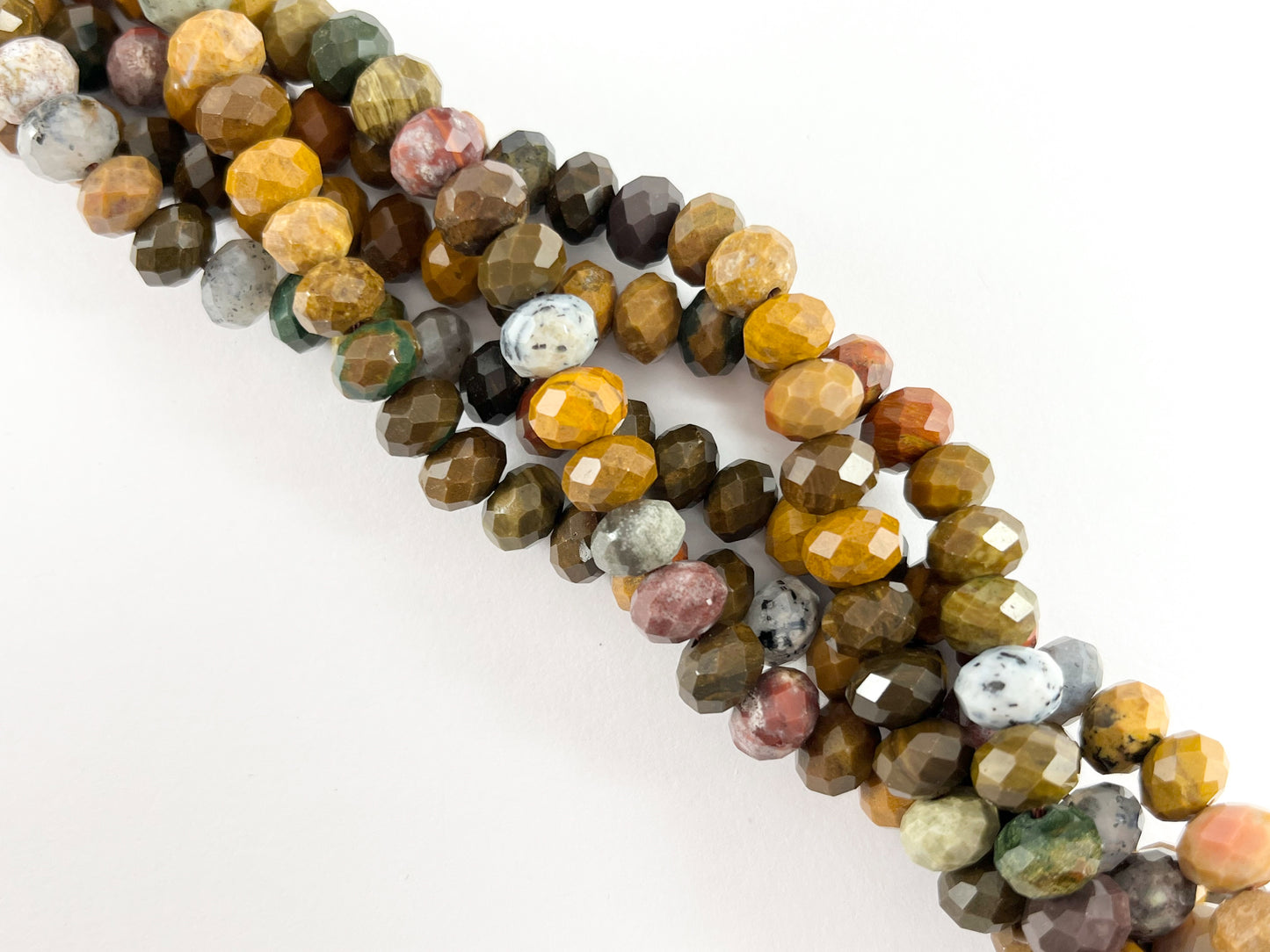 Jaspe oceánico amarillo de alta calidad, cuentas redondas de piedra Natural facetadas cortadas a mano, 6mm, 8mm, 10mm