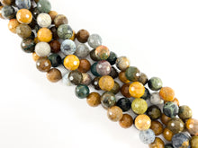 Load image into Gallery viewer, Hight Quality Yellow Ocean Jasper Hand Cut Faceted Natural Stone Round Rondelle Beads 6mm 8mm 10mm
