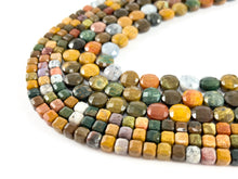 Load image into Gallery viewer, Hight Quality Yellow Ocean Jasper Faceted Cube and Coin Shape Natural Stone Beads
