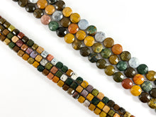 Load image into Gallery viewer, Hight Quality Yellow Ocean Jasper Faceted Cube and Coin Shape Natural Stone Beads
