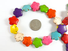 Load image into Gallery viewer, 20mm Flower Shape Howlite Puffy Flat Beads | Available in 7 Colors Around 15&quot;
