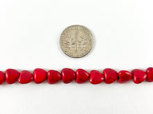 Load image into Gallery viewer, 8mm Valentine&#39;s Day Heart Shape Howlite Beads Available in Red, Turquoise and White Color Around 15&quot;
