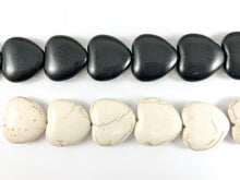 Load image into Gallery viewer, 30mm Valentine&#39;s Day Heart Shape Howlite Beads Available in Black, White, Dark Blue, Turquoise and Multicolor Around 15&quot;
