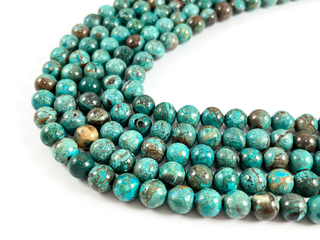 Turquoise Mushroom Jasper Beads Round Shiny Polished Smooth Natural Stone Beads 6mm 8mm 10mm 12mm Around 14-15