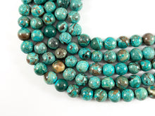 Load image into Gallery viewer, Turquoise Mushroom Jasper Beads Round Shiny Polished Smooth Natural Stone Beads 6mm 8mm 10mm 12mm Around 14-15&quot;
