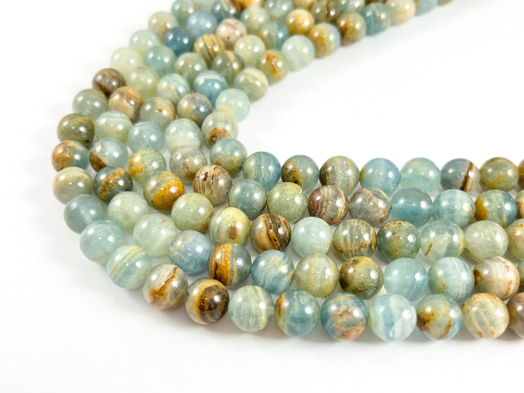 High Quality Blue Calcite Beads Round Shiny Polished Smooth Natural Stone Beads 6mm 8mm 10mm 12mm Around 14-15