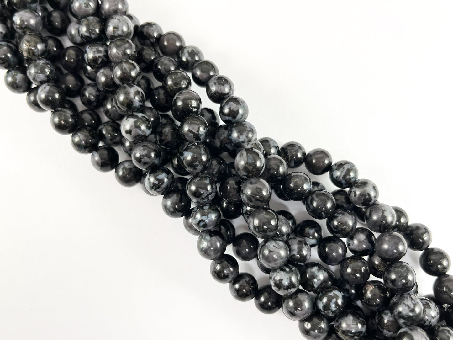 Alta calidad Indigo Gabbro/Merlinita mística redonda lisa negro brillante cuentas de piedra natural 4mm 6mm 8mm 10mm 12mm