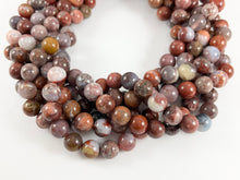 Load image into Gallery viewer, Red Hungarian Agate Round Smooth Shiny Natural Stone Beads 6mm 8mm 10mm
