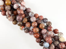 Load image into Gallery viewer, Red Hungarian Agate Round Smooth Shiny Natural Stone Beads 6mm 8mm 10mm
