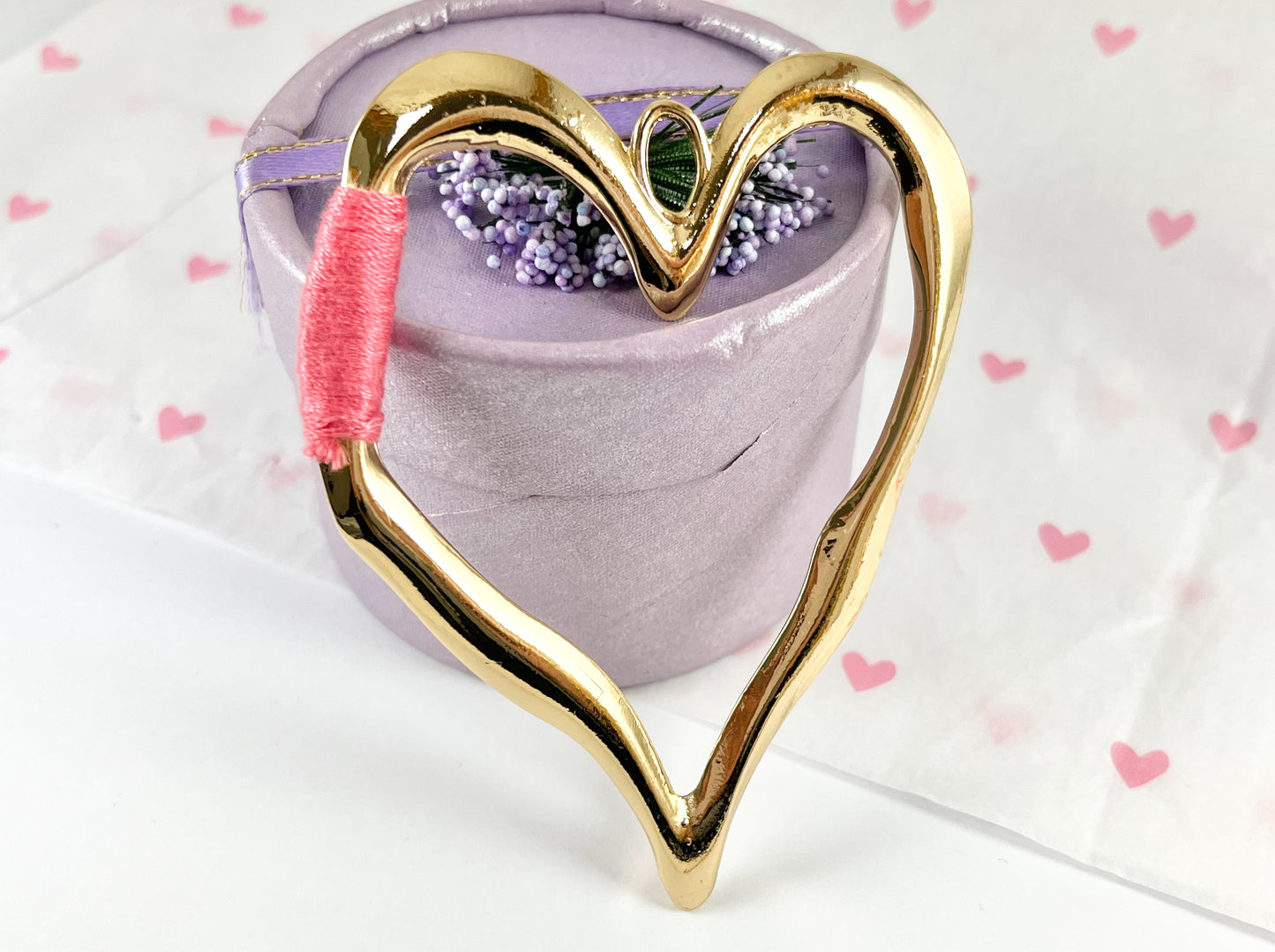 Pewter Heart Pendants Valentine's Day Large Heart Charms with Aqua, Pink, Peach and Dark Blue Color Thread