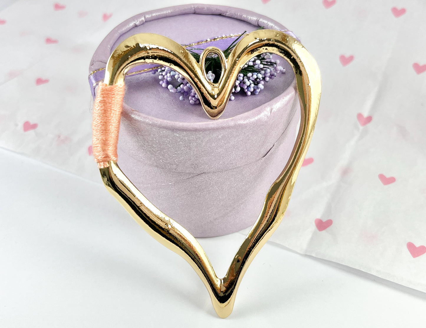 Pewter Heart Pendants Valentine's Day Large Heart Charms with Aqua, Pink, Peach and Dark Blue Color Thread