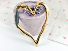 Load image into Gallery viewer, Pewter Heart Pendants Valentine&#39;s Day Large Heart Charms with Aqua, Pink, Peach and Dark Blue Color Thread
