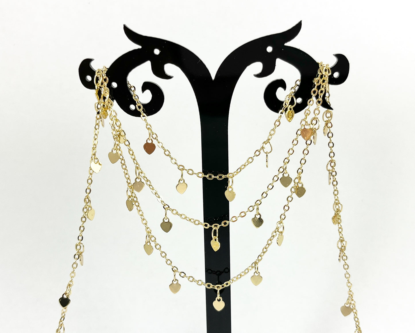 Cadena colgante de corazón minimalista Latón chapado en oro de 18 quilates Cadena de corazón pequeña y delicada para la fabricación de collares y pulseras