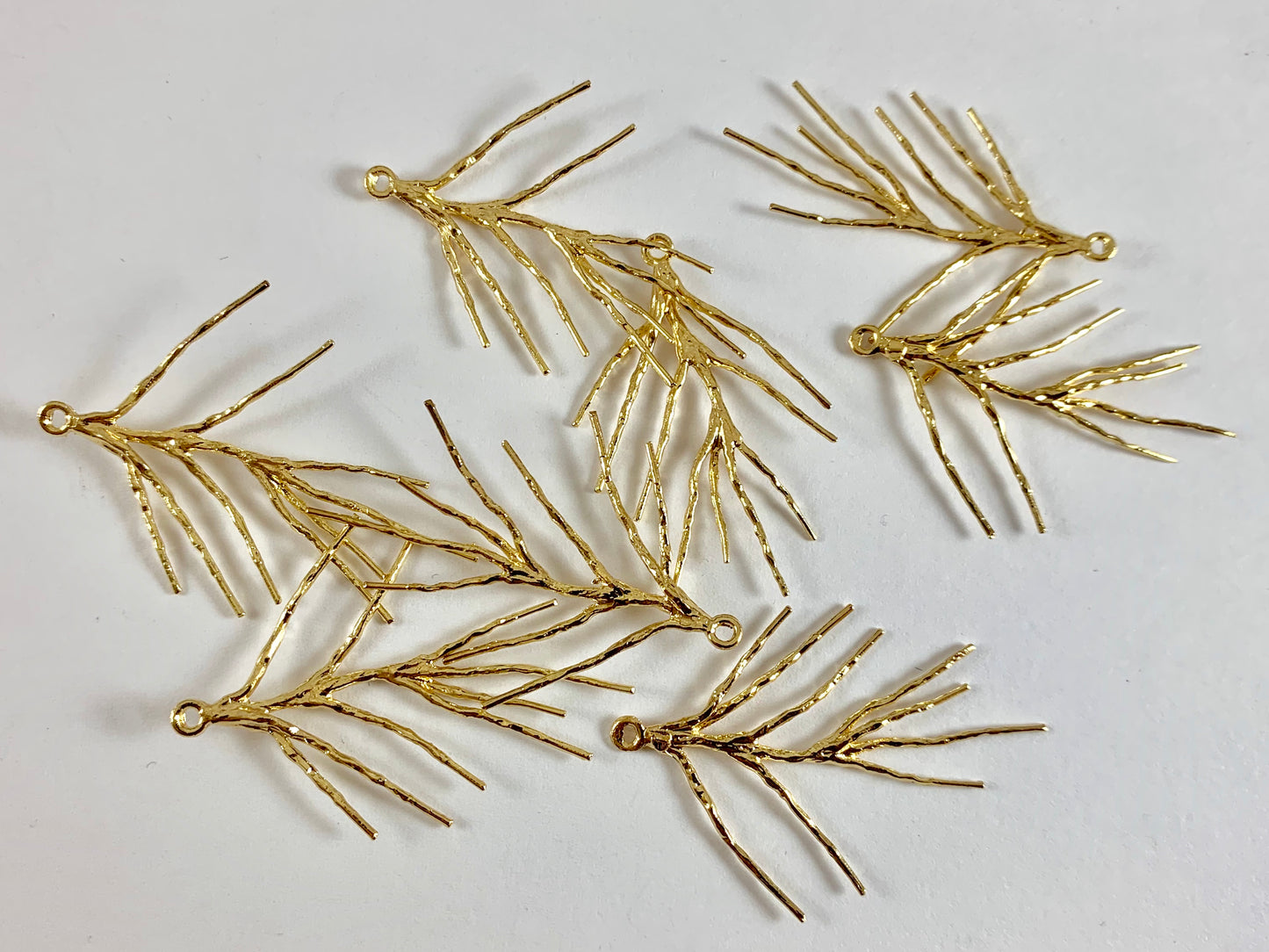 Real 18K Gold Plated Tree Branch Pendant Over Brass 10PCS