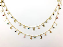 Load image into Gallery viewer, 18K Gold Plated with Enamel Dot Dangle Butterfly/ Moon Crescent/ Star Chain
