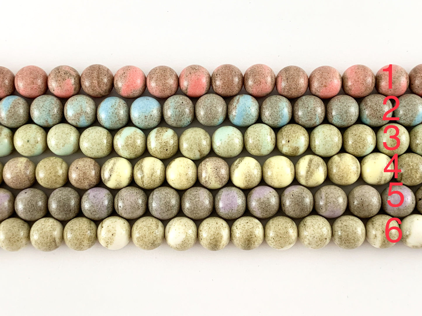 Soft Sand Color Agate Round Smooth Shiny Beads Around 16"-1 strand