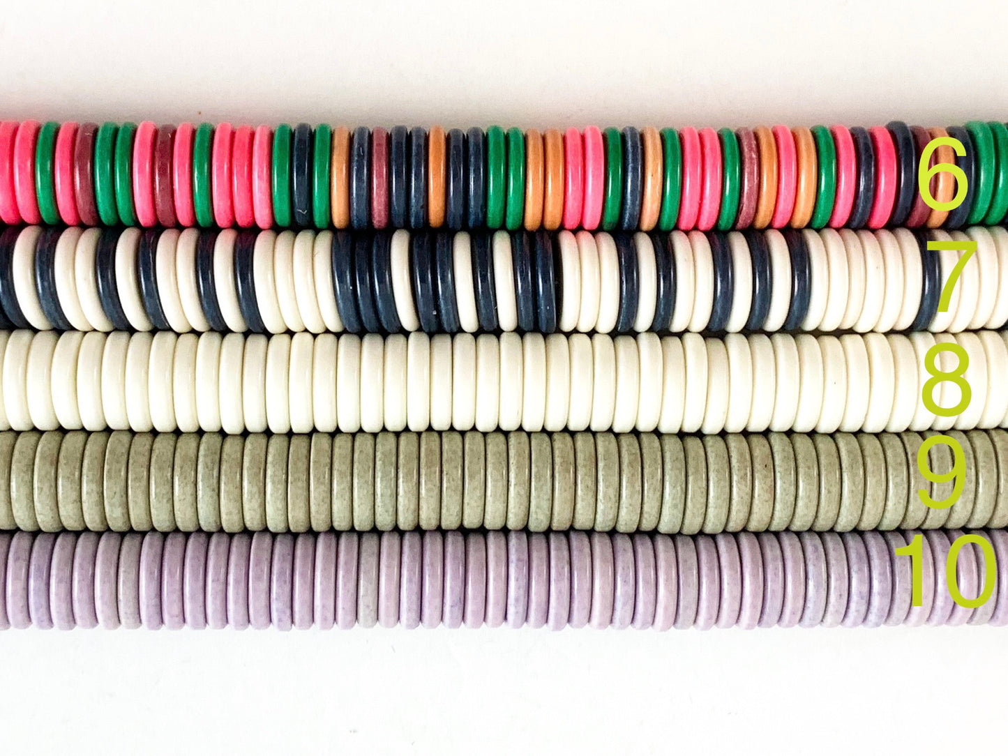 Ágata de color suave Heishi Cuentas lisas y brillantes alrededor de 16"