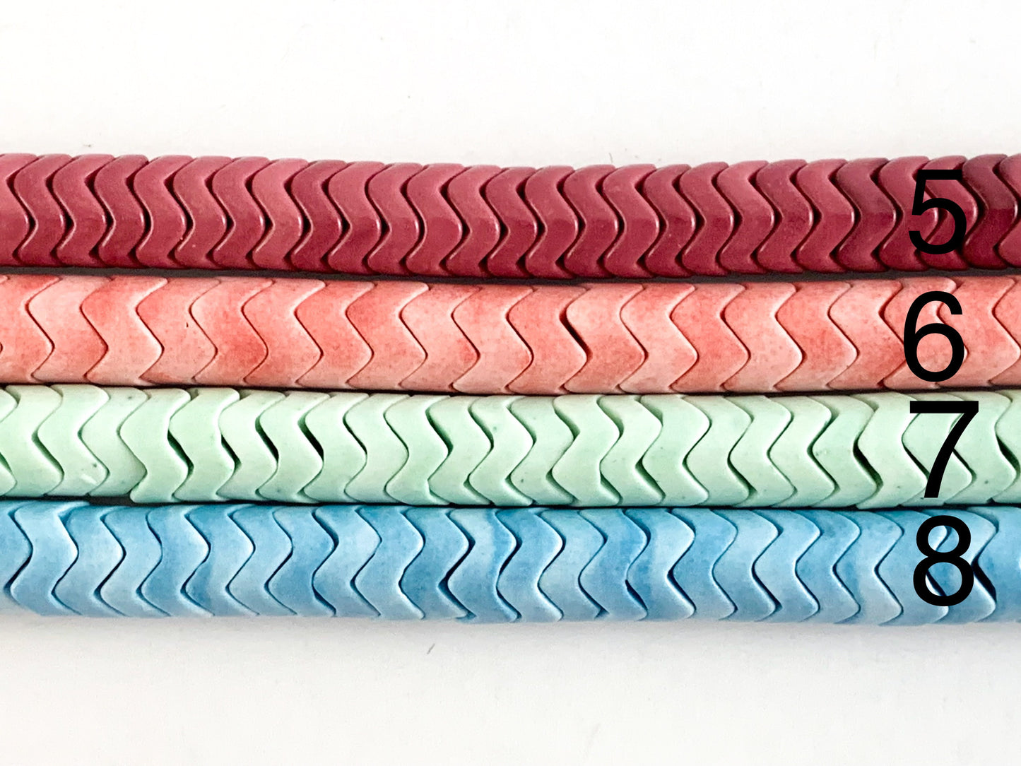 Soft Color Agate Chevron Smooth Shiny Beads Around 16"